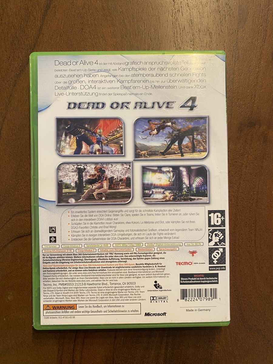 Microsoft Giochi: Dead or Alive 4 für Xbox 360 – Usato da Thunstetten venduto da Virus_33 2