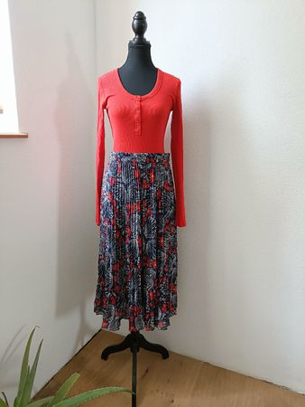 Plissée-Jupe von &Other Stories, blau-mehrfarbig, Gr. M