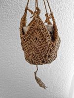 Blumenampel, Boho, Jute, gehäkelt, Pflanzenaufhänger, Deko