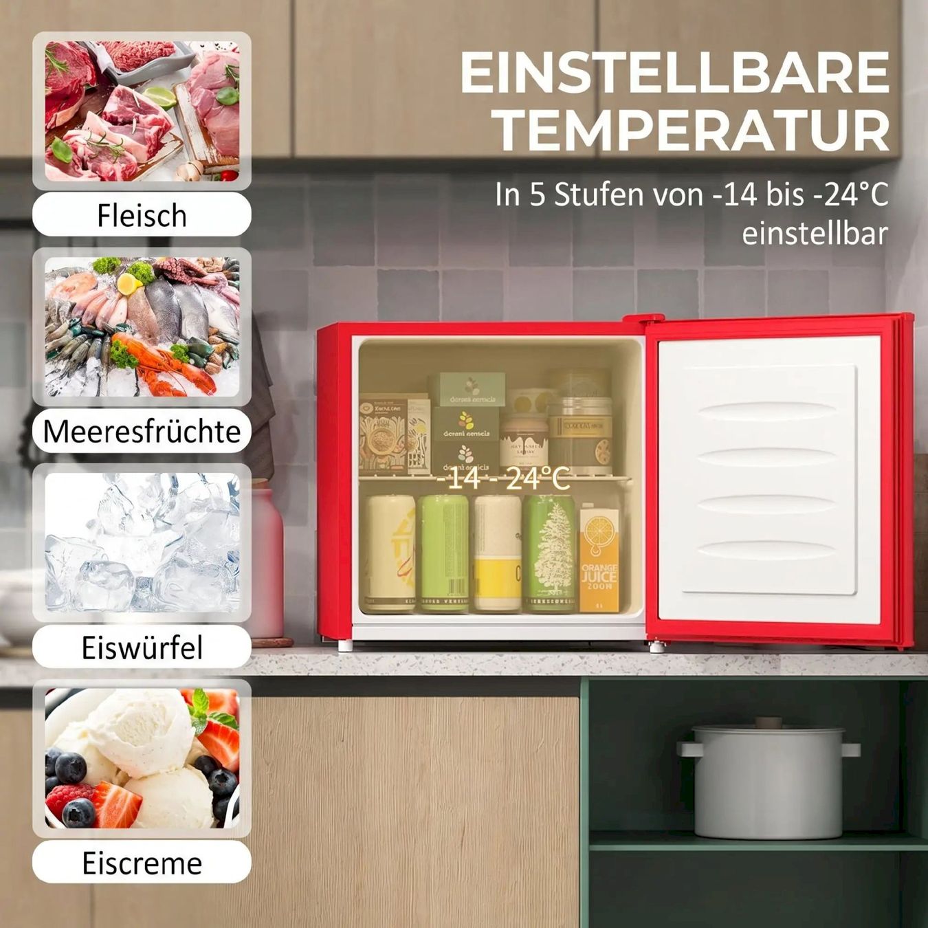 Kühlschränke & Kühlen: HOMCOM Mini-Gefrierschrank 35L rot – Neu und originalverpackt aus Bottighofen von zaap 3