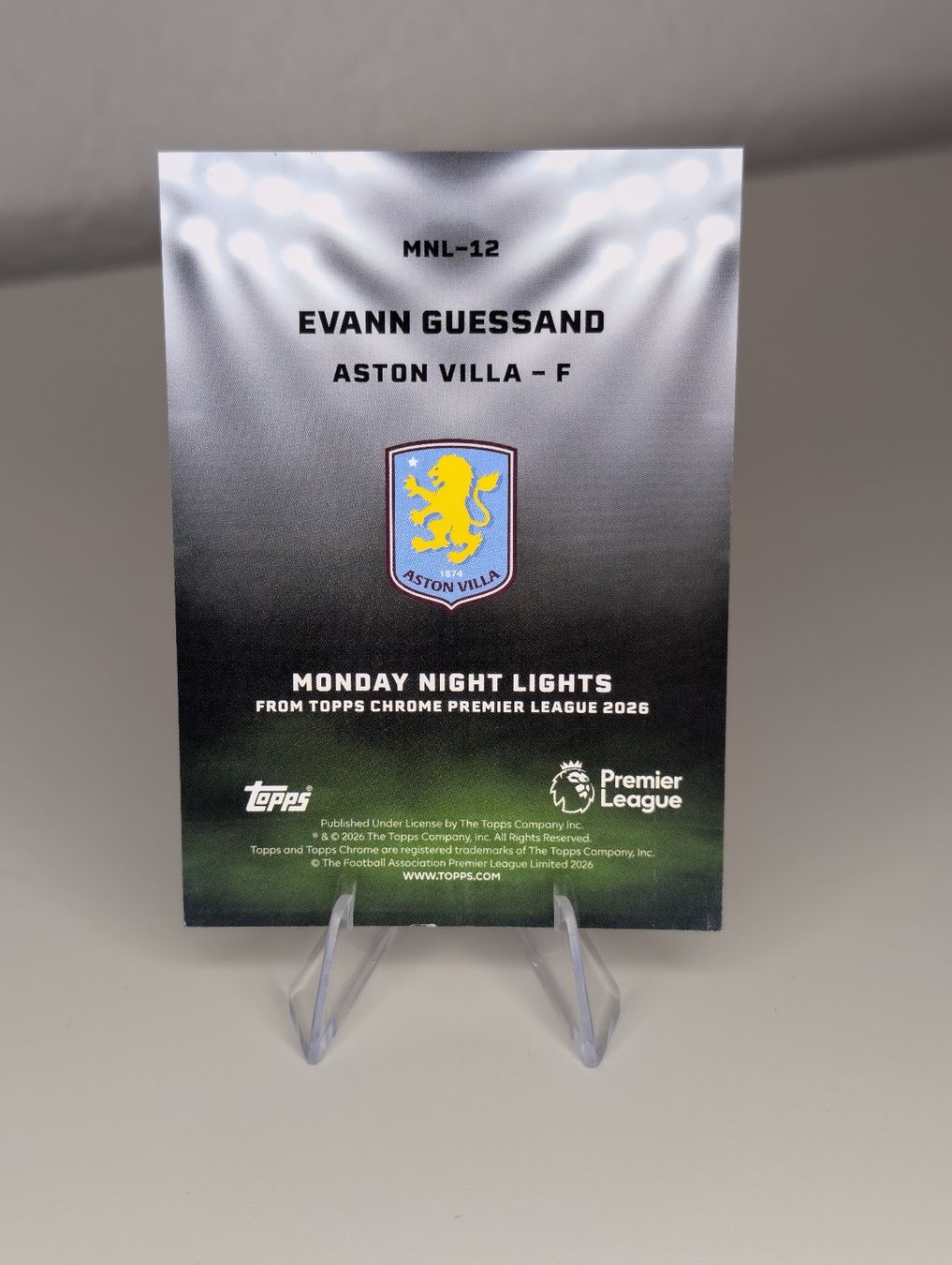 Topps Carte collezionabili: Evann Guessand Aston Villa Topps Chrome PL – Nuovo (secondo la descrizione) da Hunzenschwil venduto da BRPCards 1