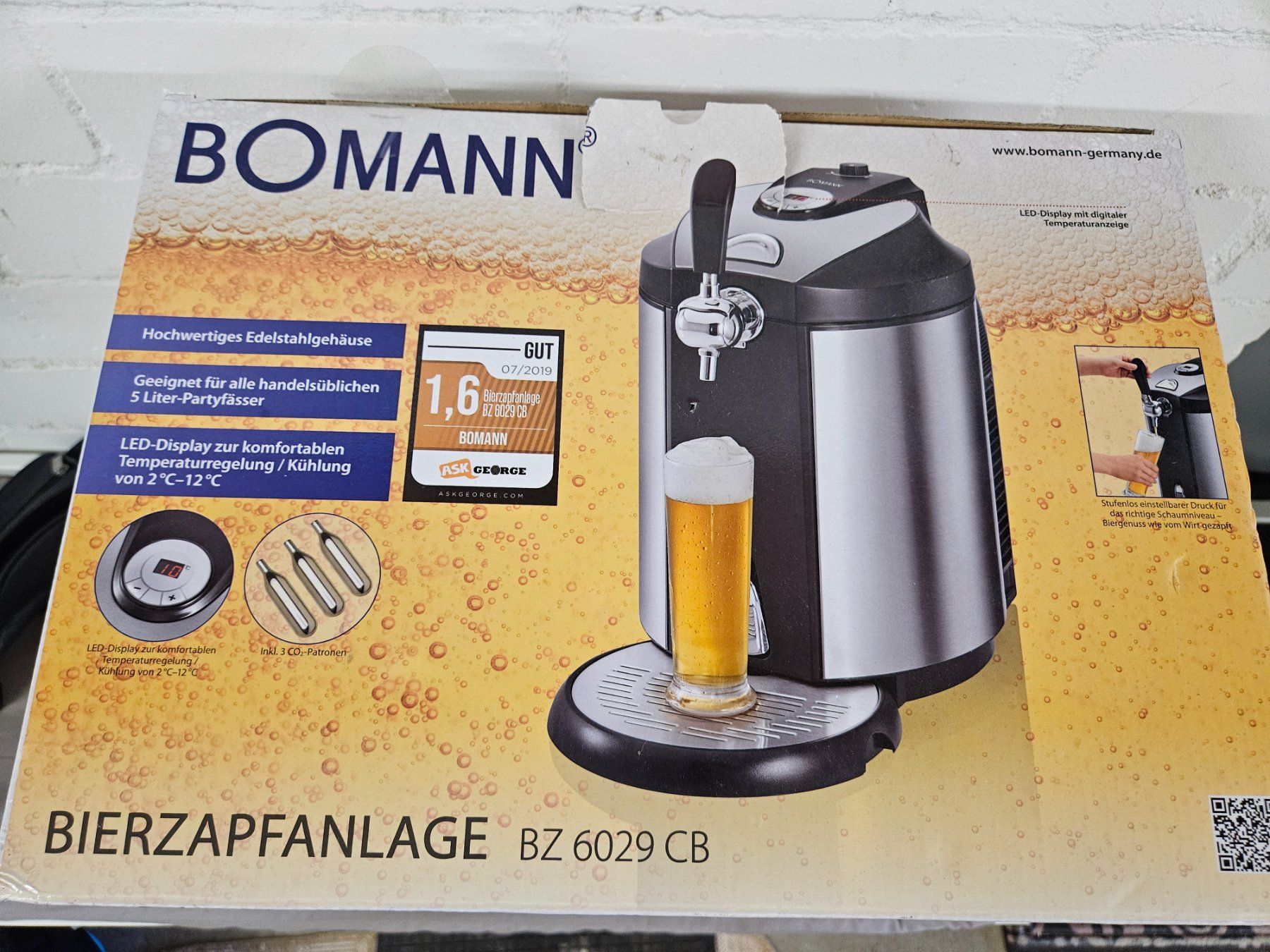 Elettrodomestici da cucina: Bierzapfanlage Bomann BZ 6029 cb – Nuovo e nell'imballaggio originale da Biberist venduto da simsalabim04 3