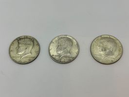 Half Dollar USA 1964 - John F. Kennedy 3 Silber Münzen