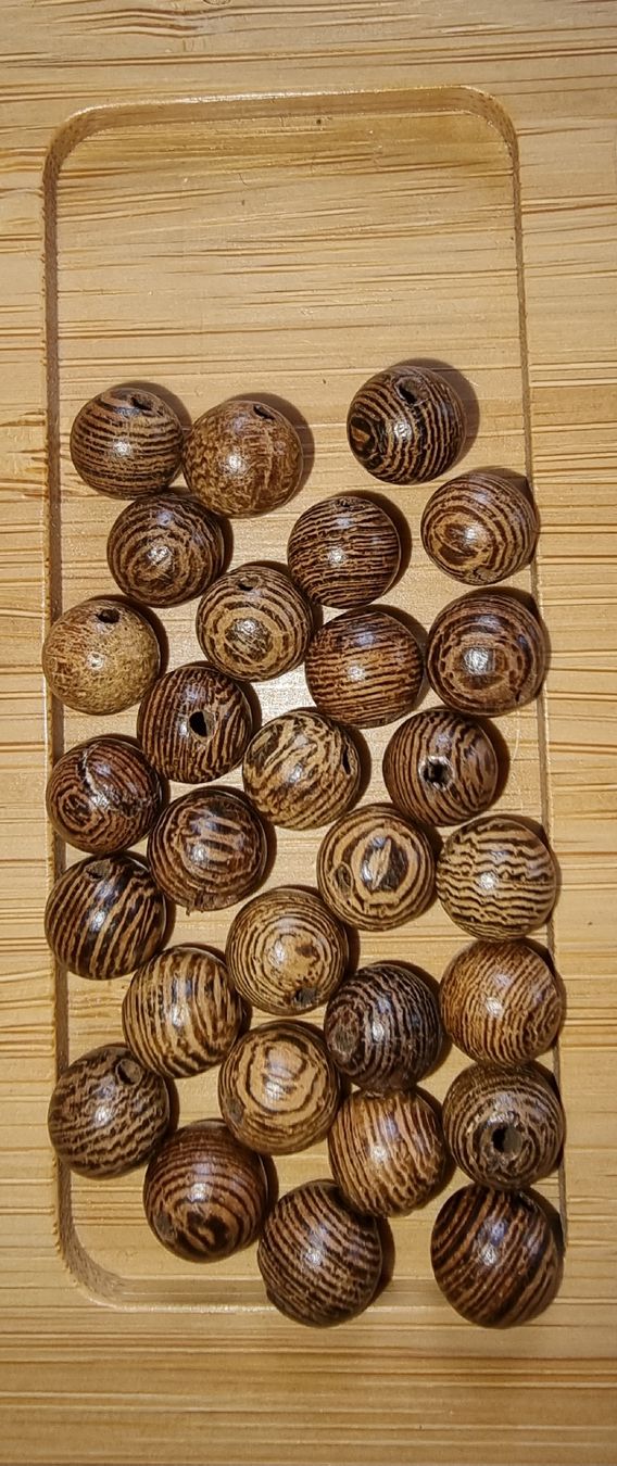 Perlen (unechte): Holz Perlen Wengé 8mm, 100Stück – Neu und originalverpackt aus Menziken von Mirager