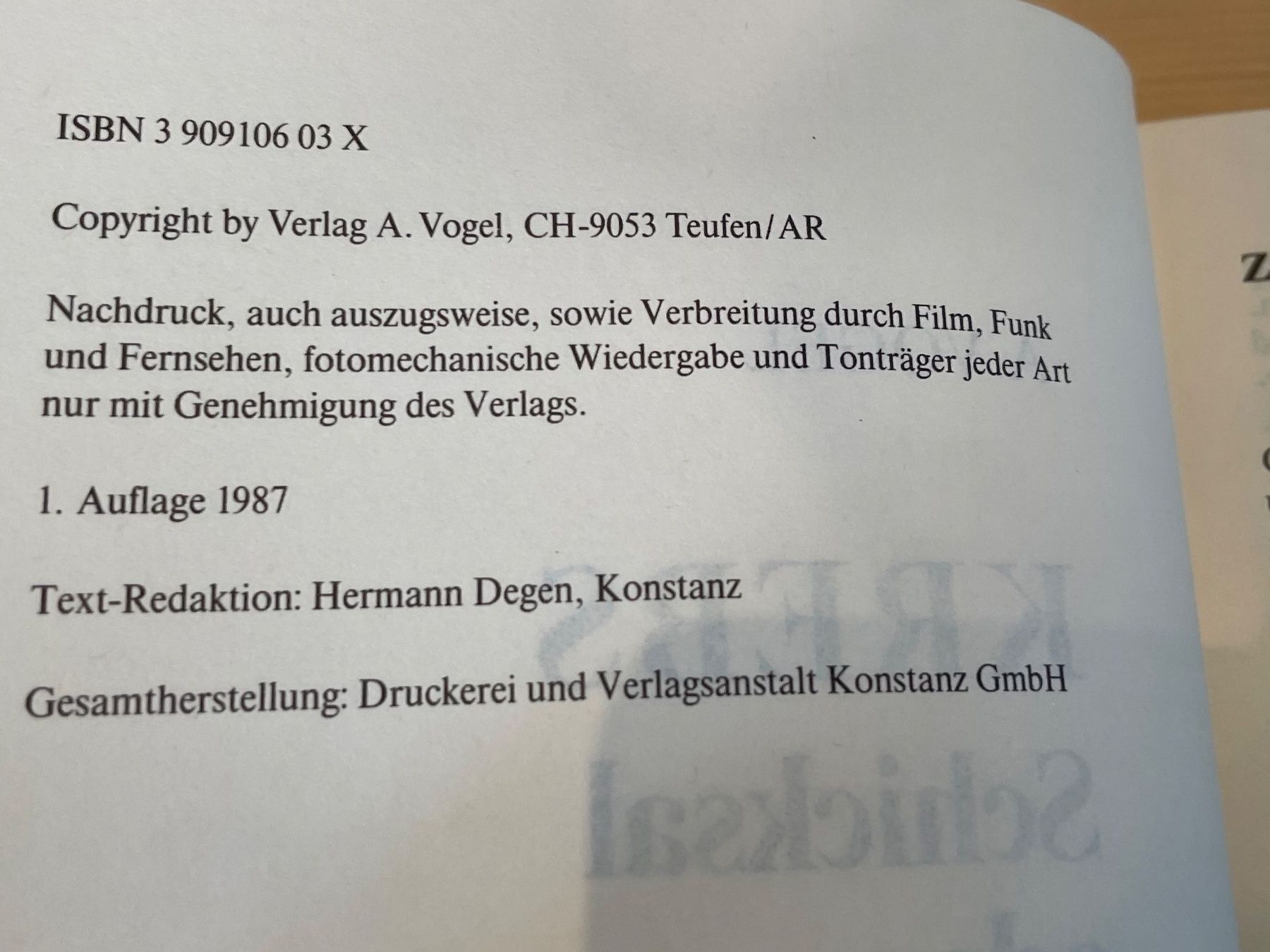 Libri: A. VOGEL Krebs: Schicksal Oder Zivilisationskrankheit? (1987 – Usato da Frasnacht venduto da GracyStore 2