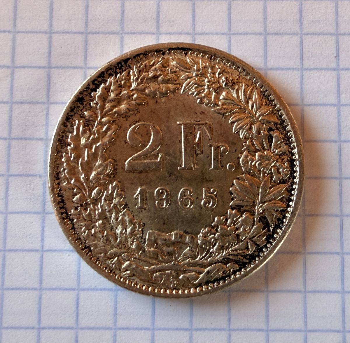 Alle Münzen: Silber 2 Franken 1965 – Gebraucht aus St. Margrethen SG von Aroimaak