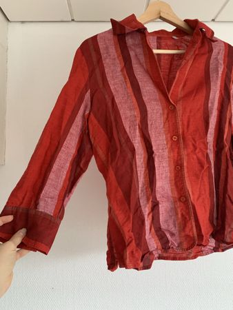 100% Leinen Bluse rot designer