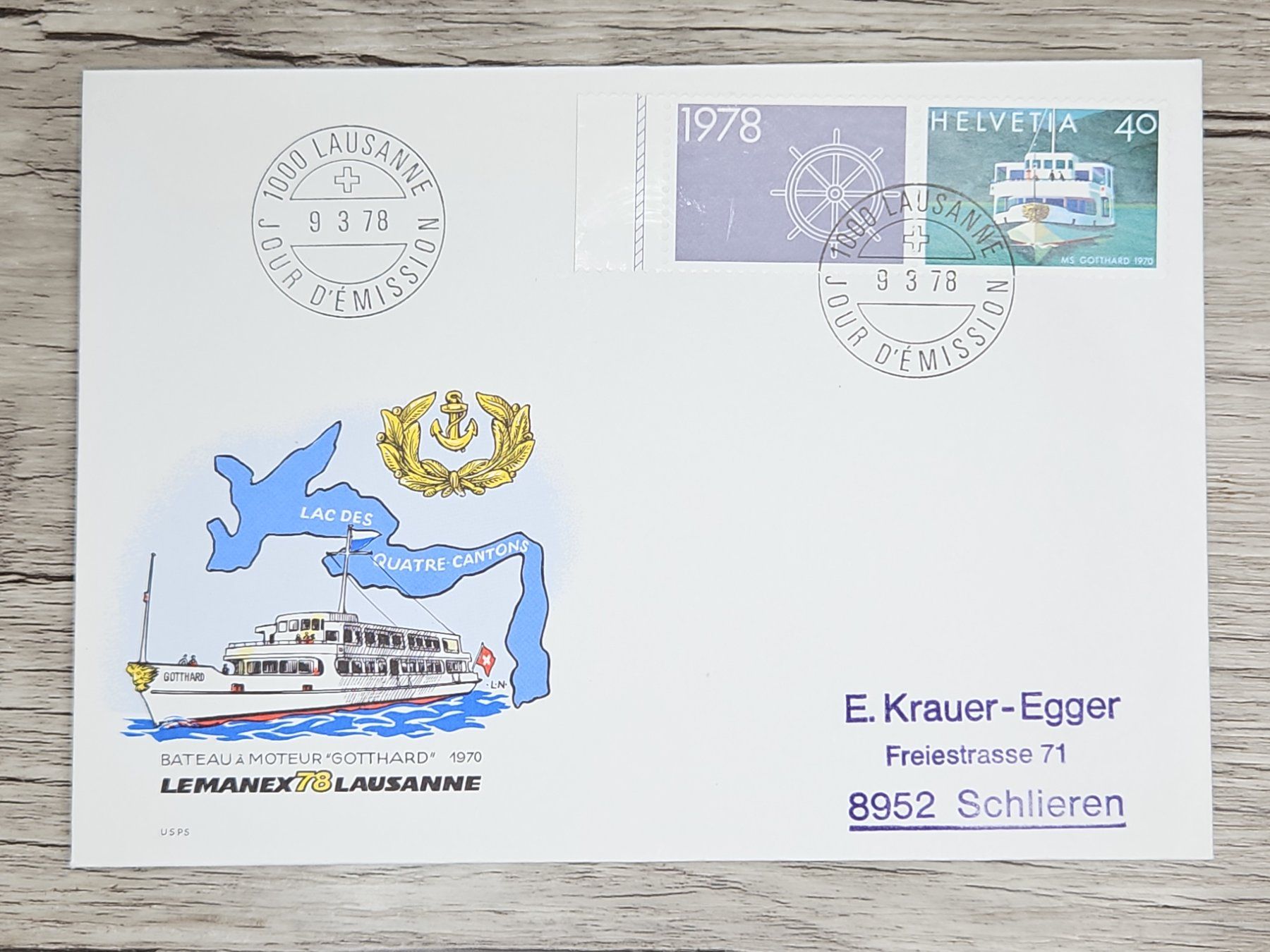 Alle Briefmarken: CL03 Enveloppe + Timbre Suisse 1978 – Gebraucht aus Cousset von Patrick_Collections