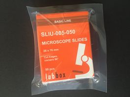 50x lames microscope - Mikroskop-Objektträger coins à 90°