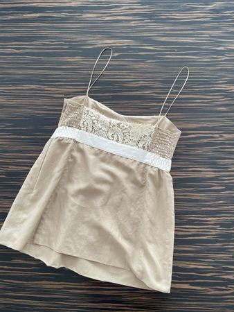 Top femme La Perla beige bretelles dentelle