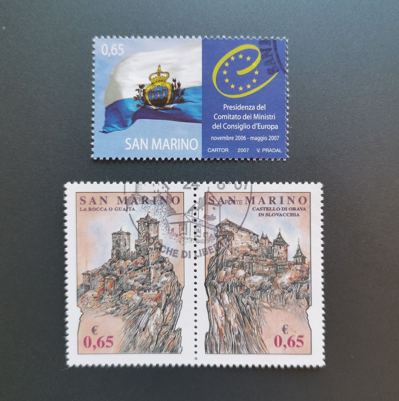 Tutti i francobolli: San Marino Briefmarken 2007, Ersttag – Usato da Gümligen venduto da Fairseriver