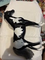 Pferd Spielfigur, Schwarz Weiss, Vintage, Top Zustand