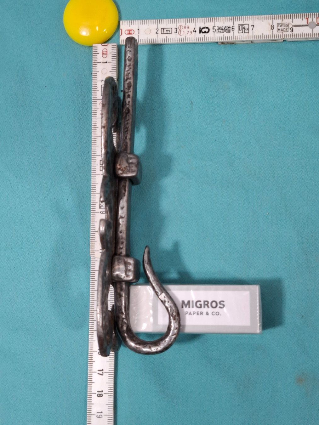 Schlösser: 1 schöner antiker Stossriegel 15.5cm, Eisen (4054#MBS3) – Gebraucht aus Baar von rocca268 9