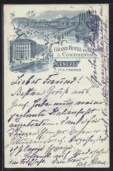 Ansichtskarten: Vorläufer-Lithographie Genève, 1895, G – Gebraucht aus Berlin von bartko-reher