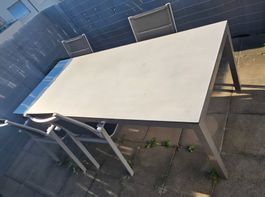 Table d'extérieur, 220 x 90 cm, plateau HPL