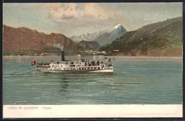 Figino /Lago di Lugano, See mit Dampfer 