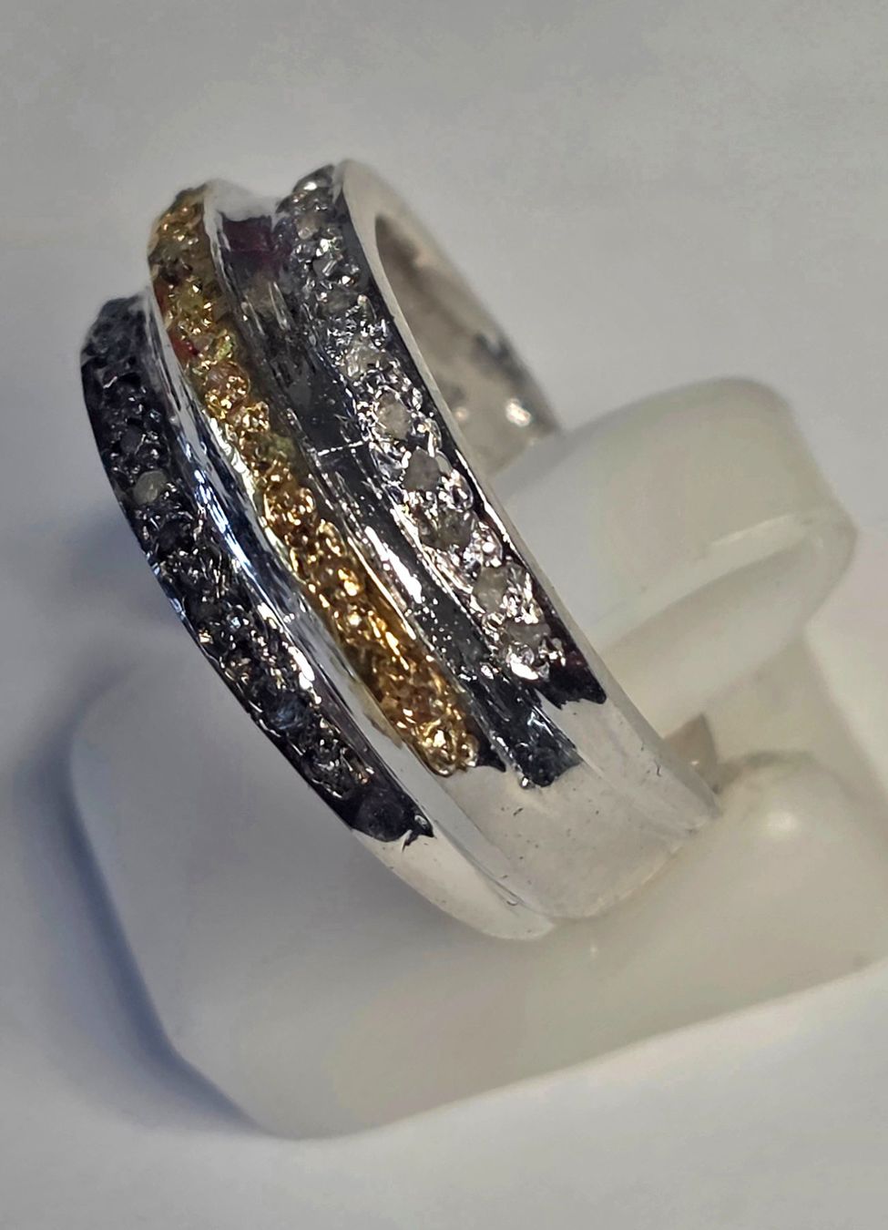 Anelli: Diamant Ring weiss gelb schwarz – Nuovo (secondo la descrizione) da Zürich venduto da adriben 3
