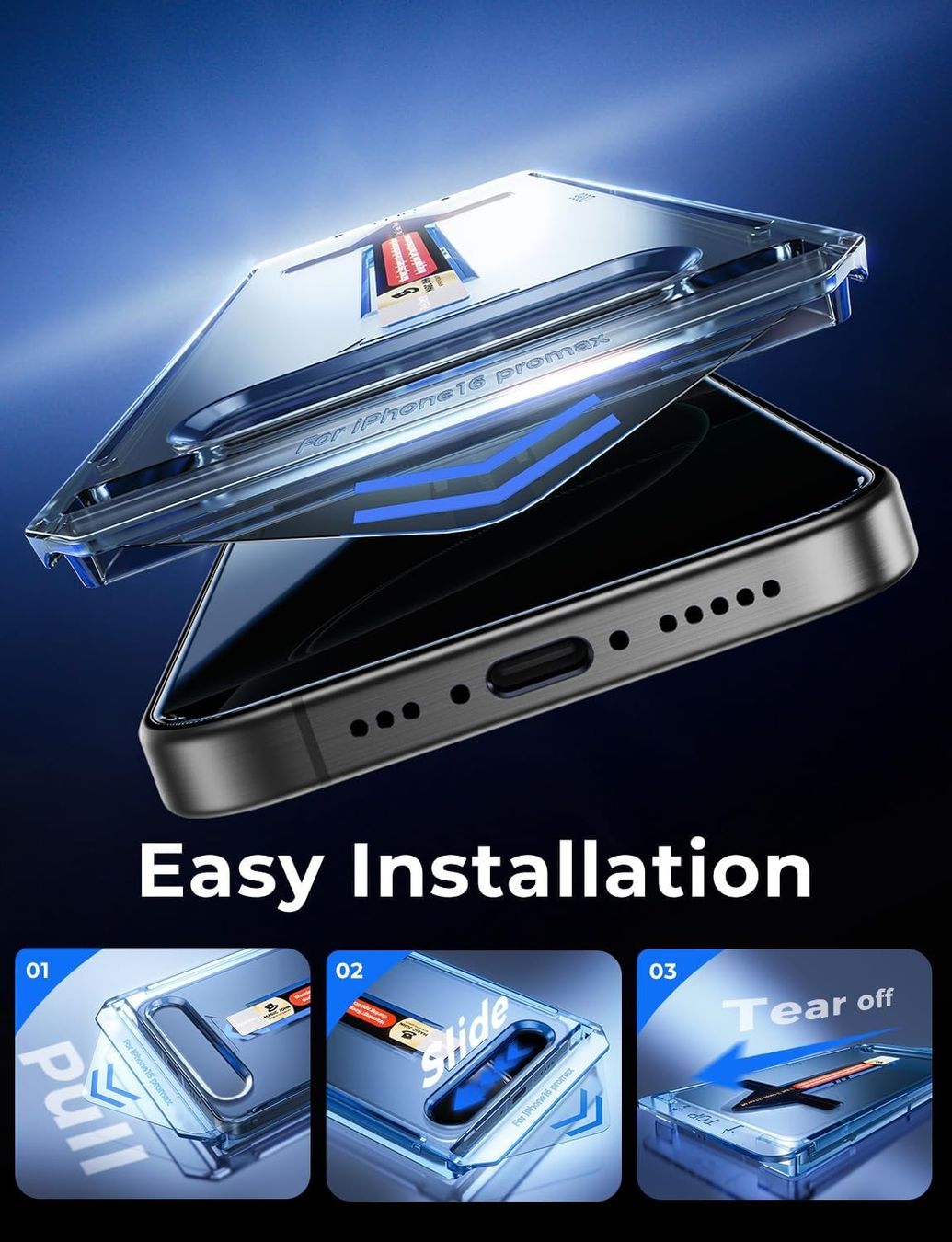 Apple Cover & Protezioni schermo: MAGIC JOHN Easy-Install Schutzfolie iPhone 16 Pro – Nuovo e nell'imballaggio originale da Meilen venduto da Zen25 3