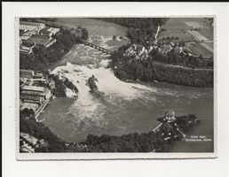 AK ca. 1950 Rest.Schlösschen Wörth am Rheinfall Suissäir 😂