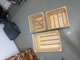 3 Holzkisten aus Holz – sehr guter Zustand