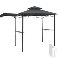 Grillpavillon mit Markise wetterfest Winddach SOLTANO