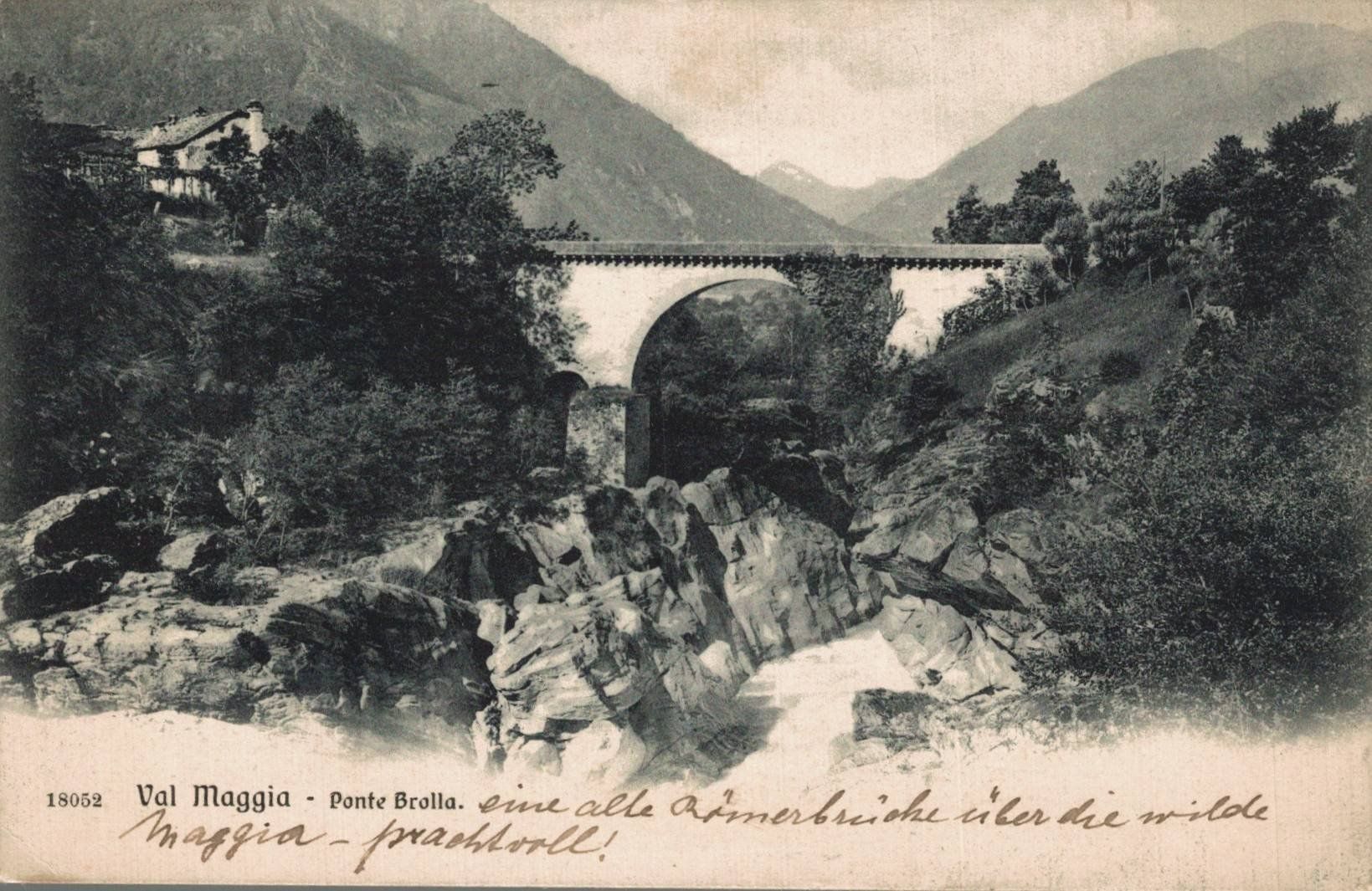 Cartoline postali: Alte Ansichtskarte Brücke Val Maggia Ponte Brolla 1908 top! – Usato da Luzern venduto da Kartenansicht