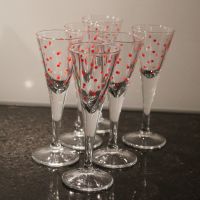 süsse Liquör / Cocktail-Gläser - dots - polka dots, vintage