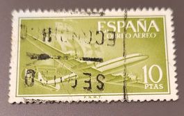 Spanien flugzeug alte briefmarke