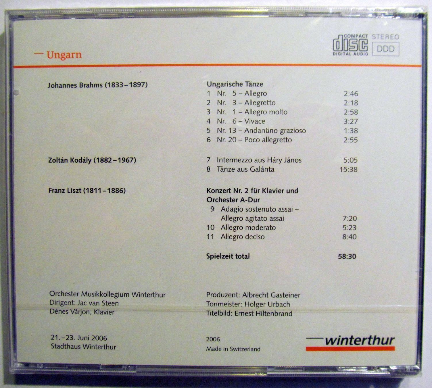 CDs: Orchester Musikkollegium Winterthur CD – Neu und originalverpackt aus St. Margarethen TG von Smiley-Face 1