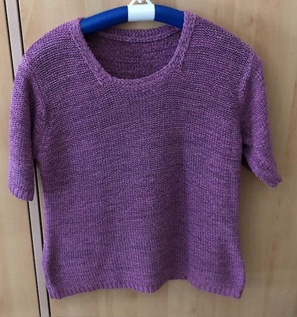 Tricot-pull courtes manches rose-mauve taille M état neuf