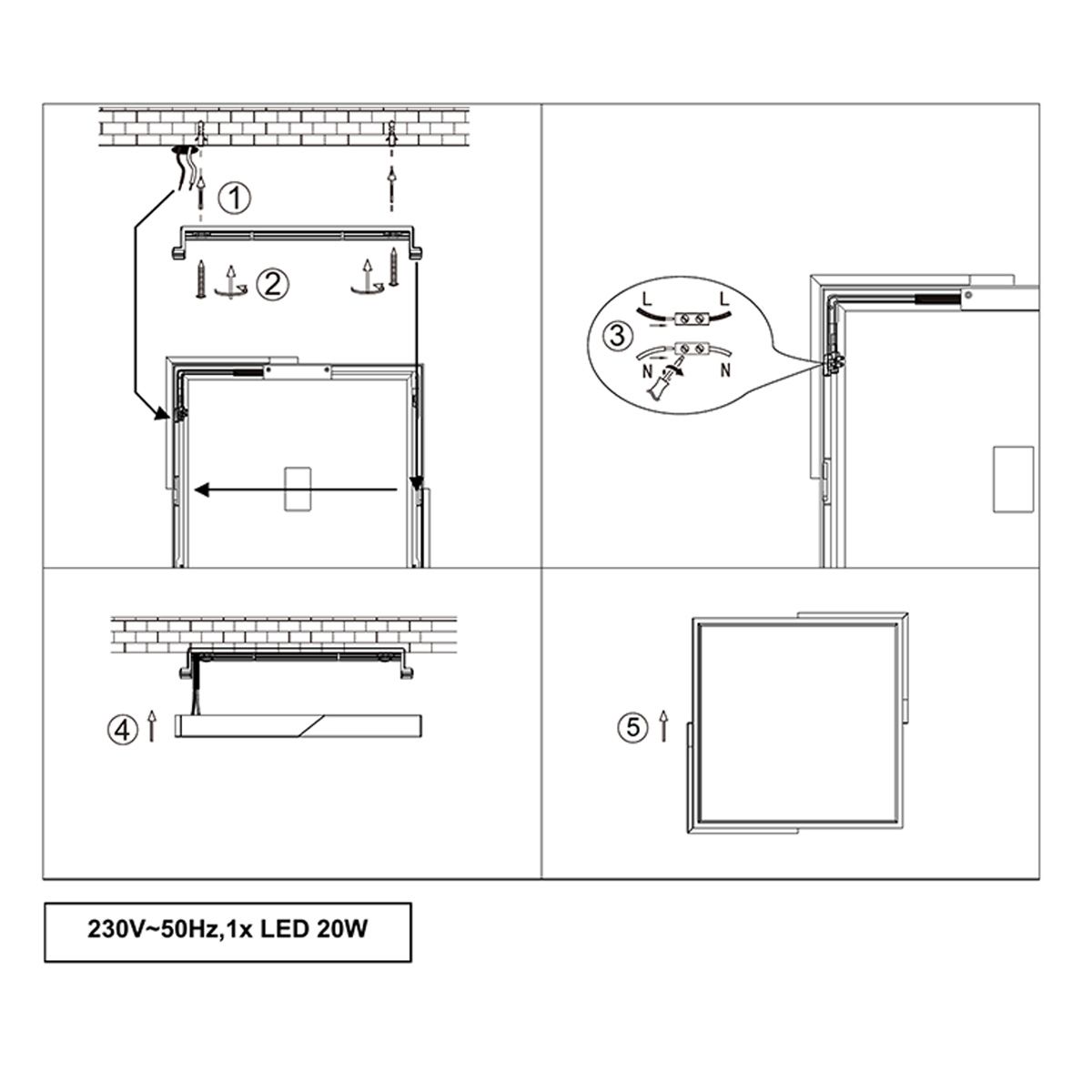 Lampadari & plafoniere: LED Deckenleuchte, Dimmer, 31 cm x 31 cm – Nuovo (secondo la descrizione) da Kreuzlingen venduto da Smart-Light 4