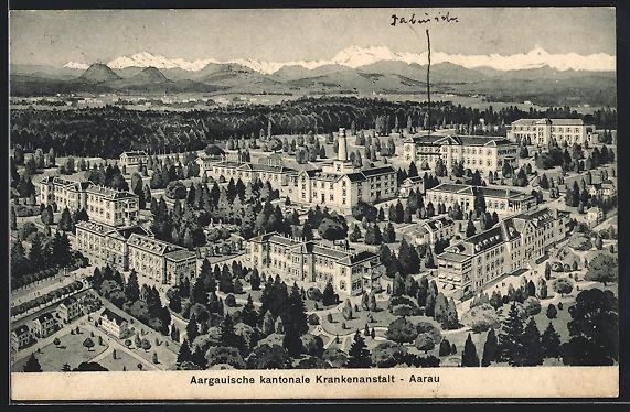 Cartoline postali: Aarau, Aargauische kantonale Kranken-Ans – Usato da Berlin venduto da bartko-reher