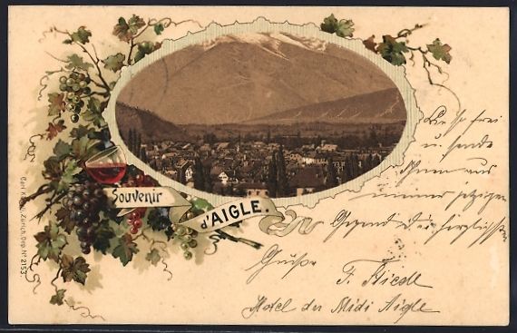 Cartoline postali: Litho Aigle, Teilansicht der Ortschaft,  – Usato da Berlin venduto da bartko-reher