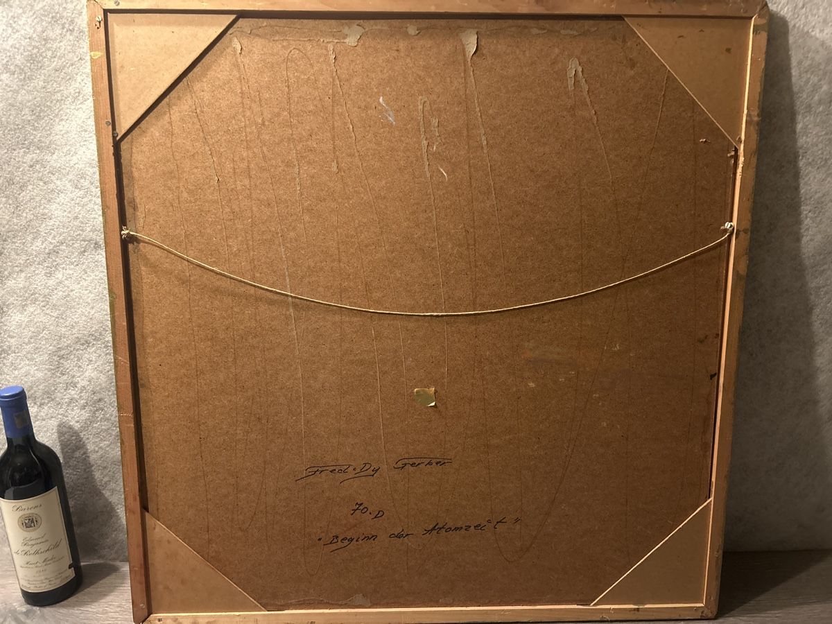 Dipinti: Gemälde "Beginn der Atomzeit" von Fred-Dy Gerber, 70er – Usato da Glarus venduto da KunstWerkEr-LS87 4