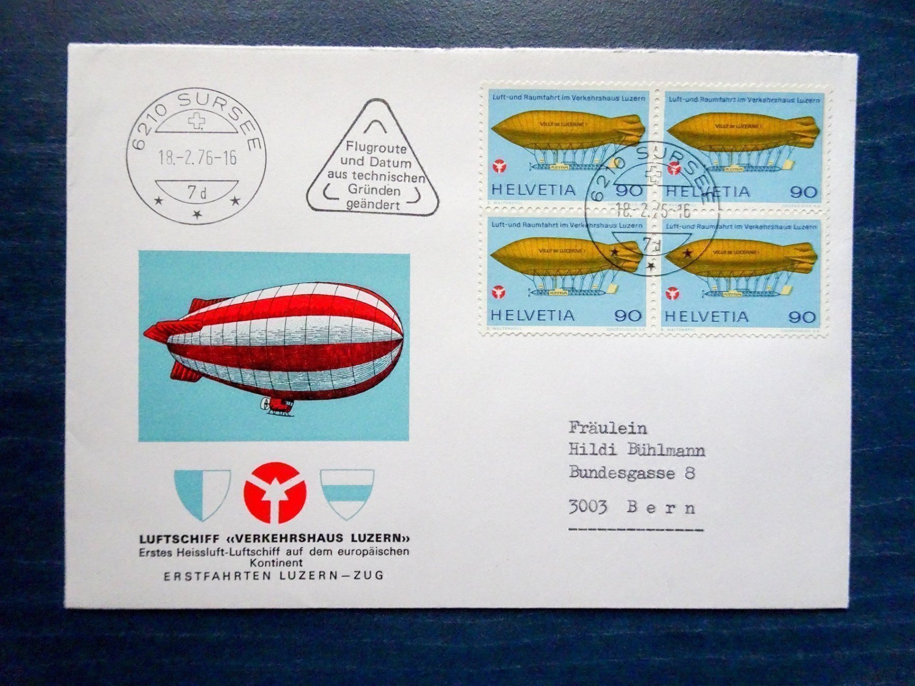 Tous les timbres: Zeppelin-Erstflug 18.2. 1976 – D'occasion à Aadorf par Chnorli-Furz