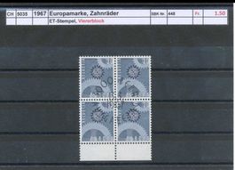 1967 "Europamarke", Viererblock, ET -gestempelt