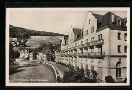 Ennet-Baden, Uferstrasse mit Hotel Schwa