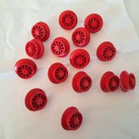 16 Stück  Rote Lego Zug / Eisenbahn - Räder  gemäss Fotos