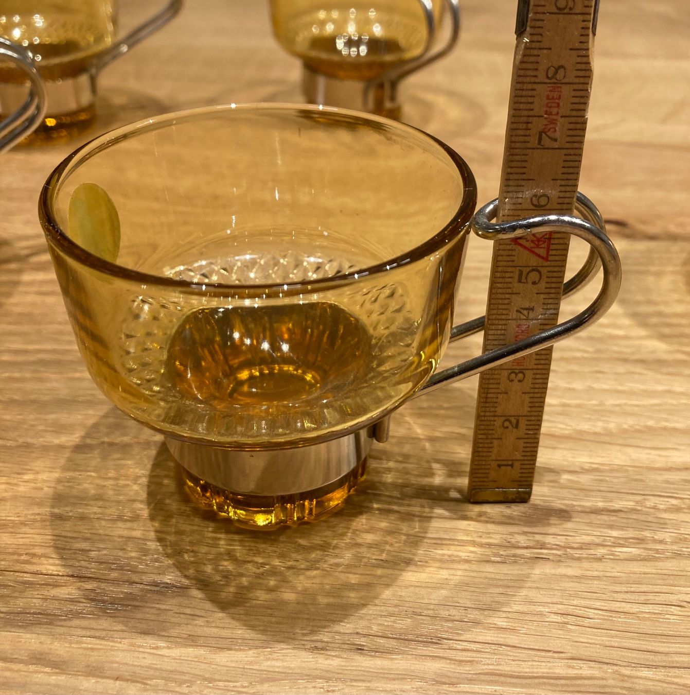 Bicchieri: 6 Vintage Kaffeegläser bernsteinfarben – Usato da Winterthur venduto da silen 8
