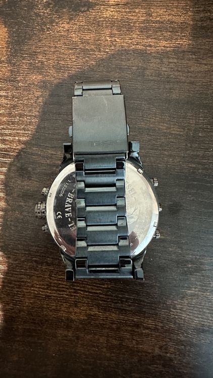 Diesel Herrenuhr Chronograph Edelstahl blau 2