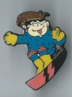 Coole Vintage Snowboard Pin - Winter-Spass!