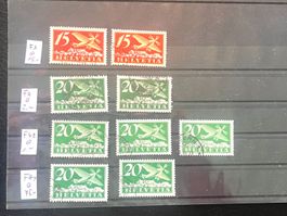 Flugpost F3, F4, F4z, F4y gestempelt ʘ
