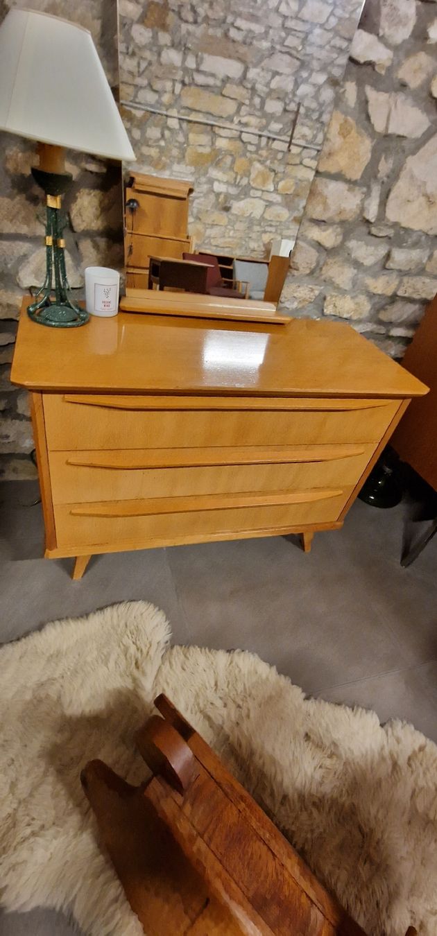 Cassettiere: Vintage Kommode mit Spiegel, Mid Century Set – Usato da Grellingen venduto da syl_t5wm 5