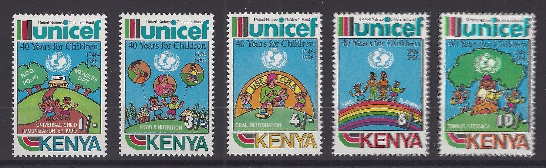 Alle Briefmarken: KENYA 1986 UNICEF LUXUS MNH/** – Gebraucht aus Watt von maxdiroma