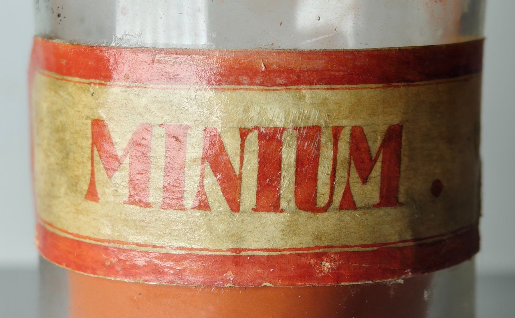 Accessori da laboratorio: Alte Apothekerflasche Minium Um 1900 11cm – Usato da Monthey venduto da 19_karen_84 1