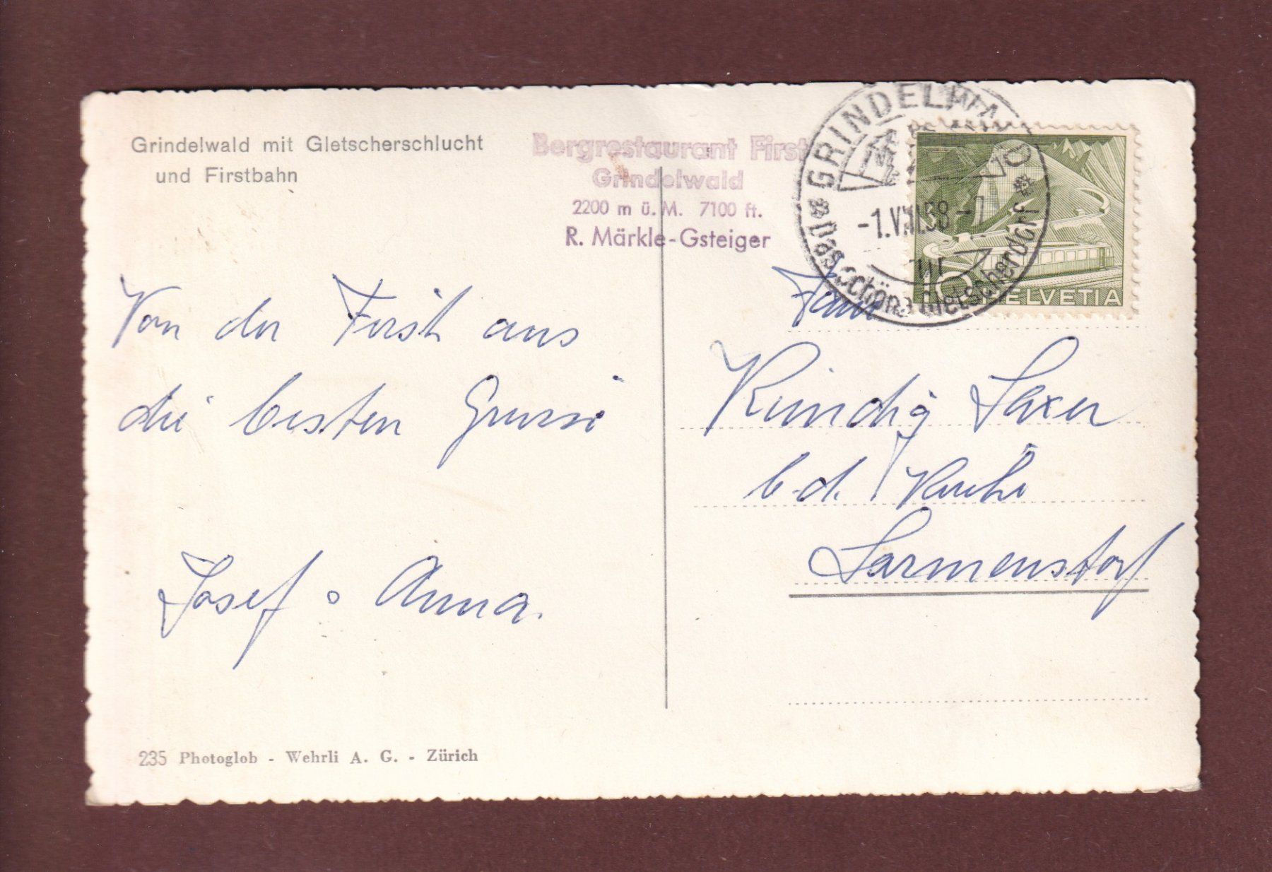 Cartoline postali: GRINDELWALD - 5 images - 1958 – Usato da Pully venduto da nicecards 1