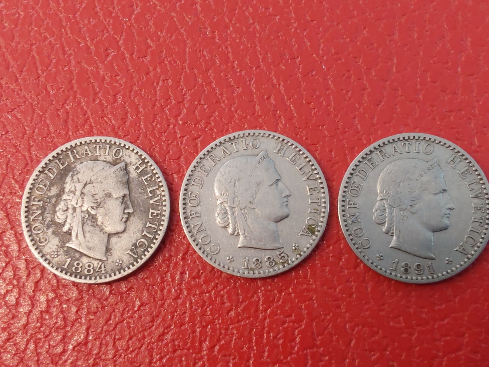 Tutti le monete: alte 20rappen 1884,85,91 – Usato da St. Gallen venduto da aha_2prr