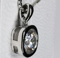 Collier argent avec diamant de moissanite de 1 ct certifié