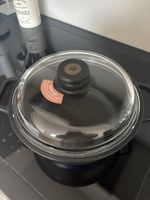 WMF Kochtopf mit Glasdeckel schwarz gebrauchter Zustand