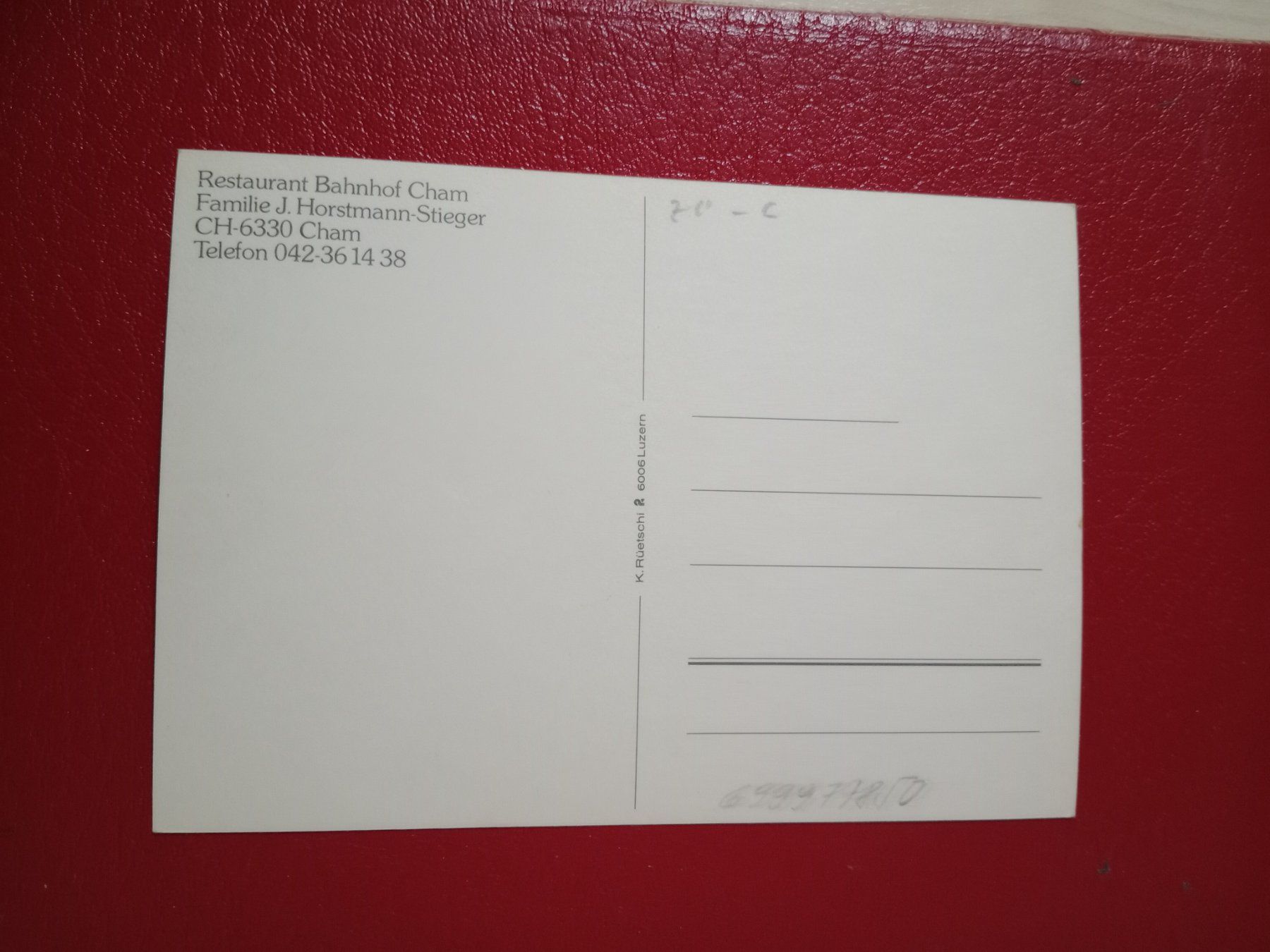 Cartes postales: Cham Zug Restaurant Bahnhof – D'occasion à Küttigen par Melisch1000 1